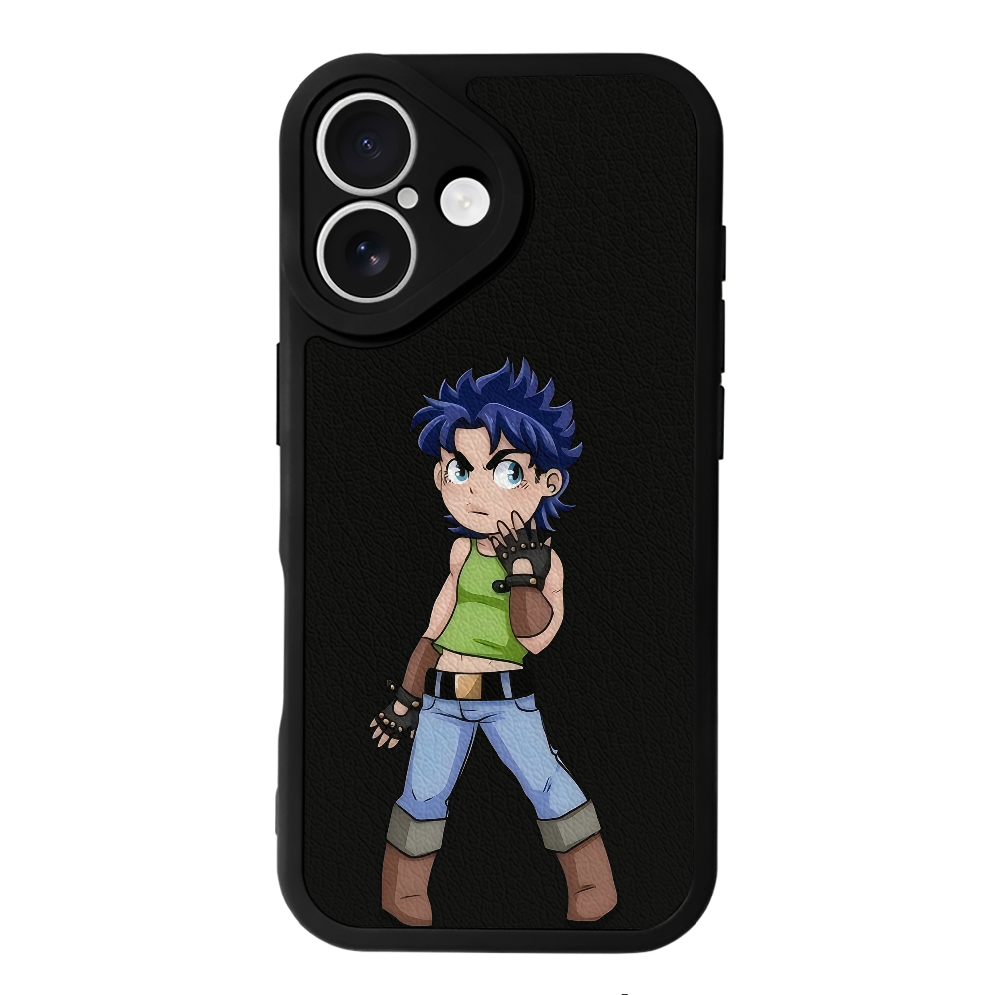 （画像用） ジョジョの奇妙な冒険 広瀨康一 JoJo's Bizarre Adventure Hirose Koichi 【iPhone 16シリーズ対応】シリコンスマホケース（レザー調） 材質：シリコン